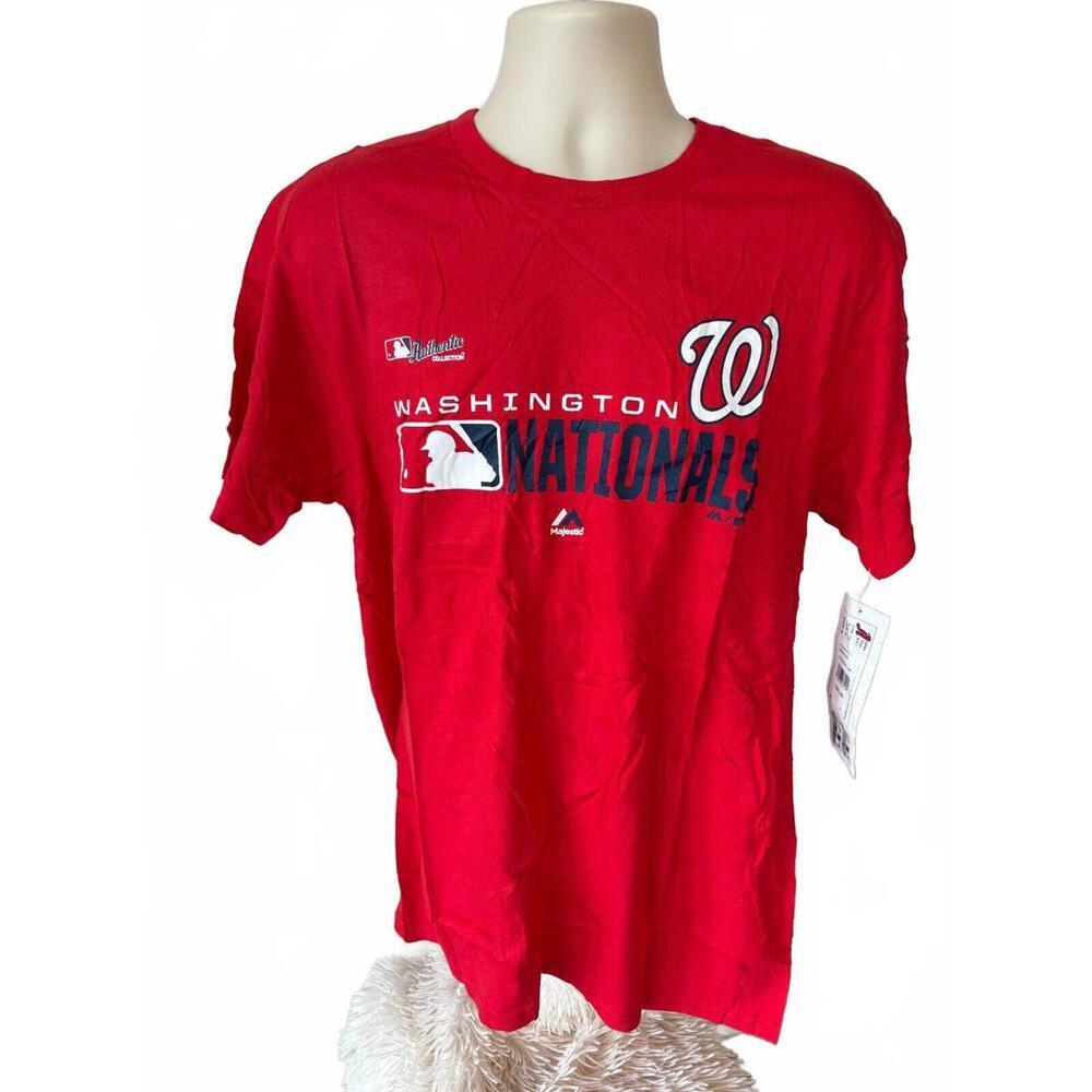 MAJESTIC WASHINT NATIONALS  MENS T SHIRT LARGE  NEW‎ WITH TAGS